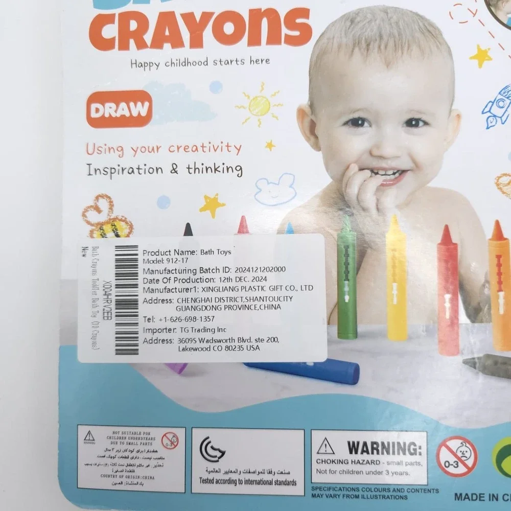 BATH CRAYONS 10 PCS Kids Bath Drawing Washable Color‎ Crayons Tub Toys 3+